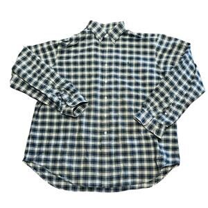 Ralph Lauren Navy, White & Green Plaid Long Sleeve Shirt Mens XXL